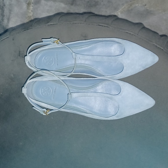 Tory Burch T- Strap blue suede flats - Picture 5 of 9